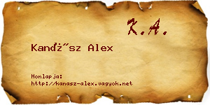 Kanász Alex névjegykártya