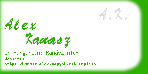 alex kanasz business card